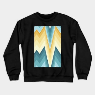 Bargello flame stitch prongs yellow and teal Crewneck Sweatshirt